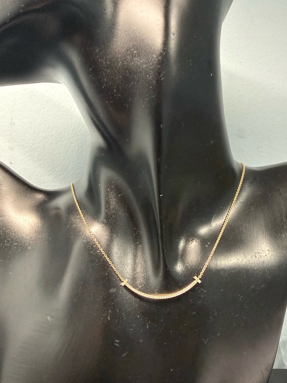 Tiffany & Co. 18k Yellow Gold T Smile Pendant with Diamonds Small Size w/ Pouch - Picture 6 of 6